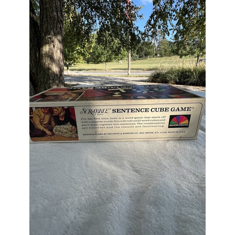 Vintage 1971 Scrabble Sentence Cube Game, Selchow Richter, Made In USA, Complete - Picture 2 of 4